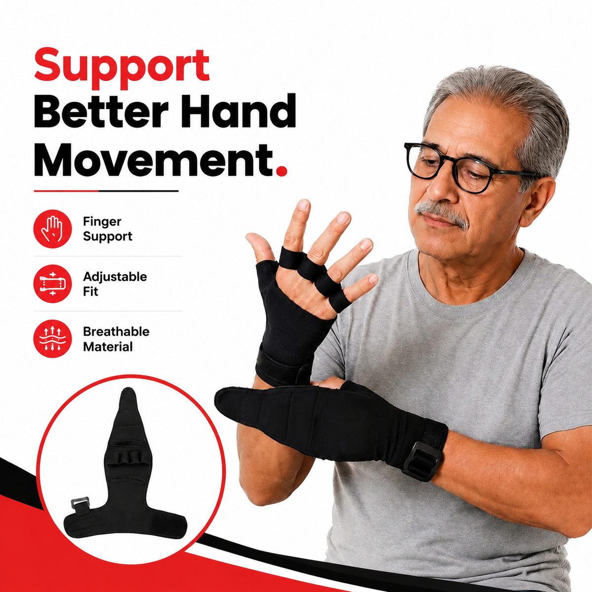 Rehabilitation Training Finger Hand Glove - Universal Size
