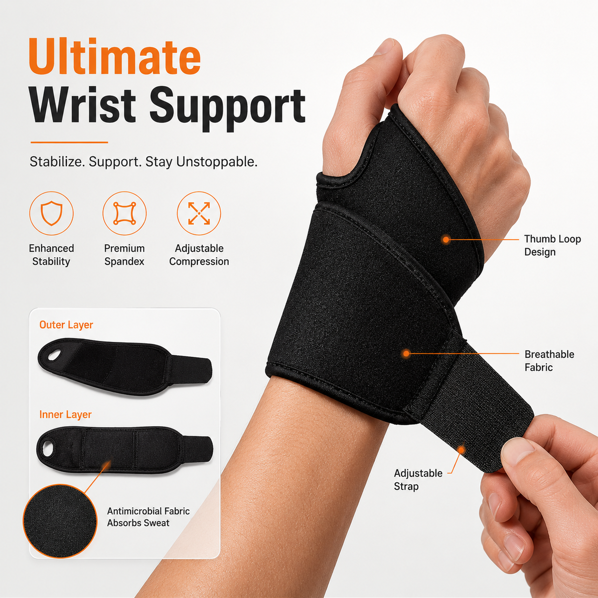 Wrist Support Brace Pain Relief Strap