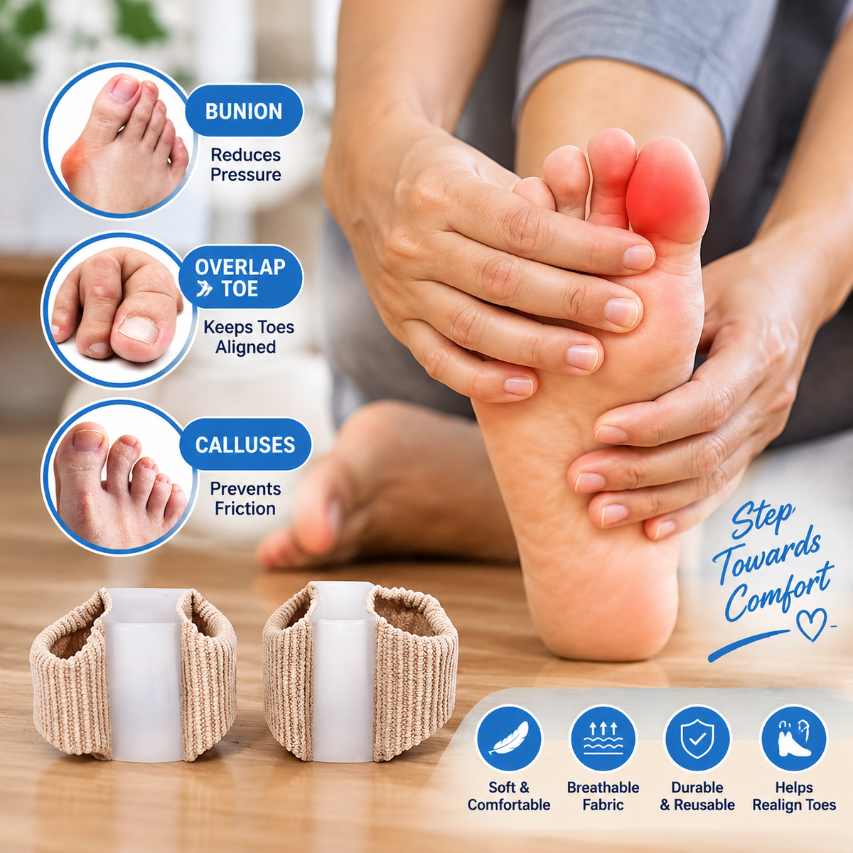 Soft Gel Bunion Corrector & Toe Spacer