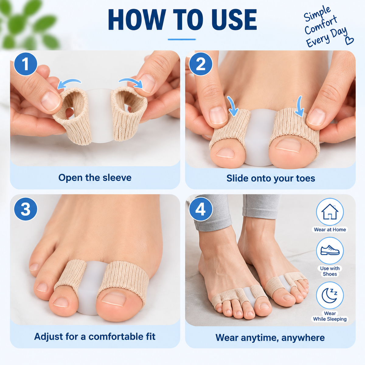 Soft Gel Bunion Corrector & Toe Spacer