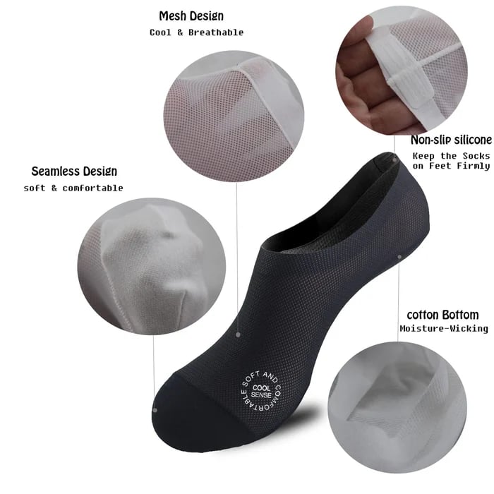 3-in-1 Ultra-Thin Heel Support + Breathable + Anti-Fungal Socks