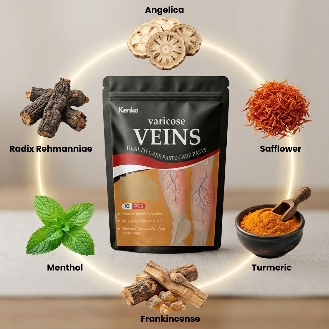 Kenko Varicose Vein Patches | Natural Herbal Therapy for Swelling, Fatigue & Vein Health
