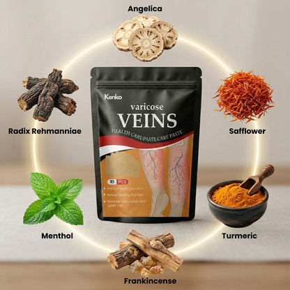 Kenko Varicose Vein Patches | Natural Herbal Therapy for Swelling, Fatigue & Vein Health