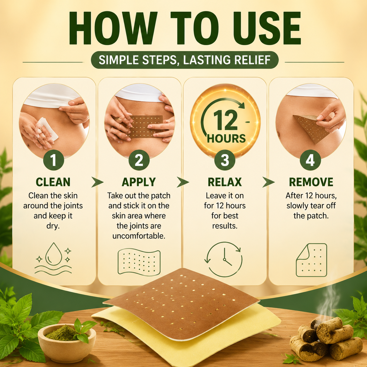 Wormwood Moxibustion Pain Relief Joint Patch