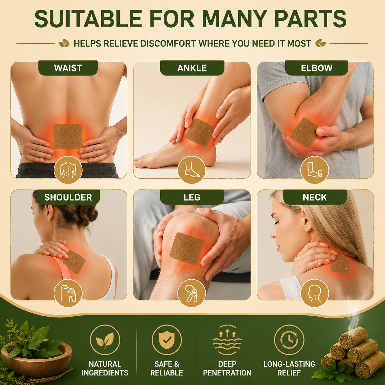 Wormwood Moxibustion Pain Relief Joint Patch