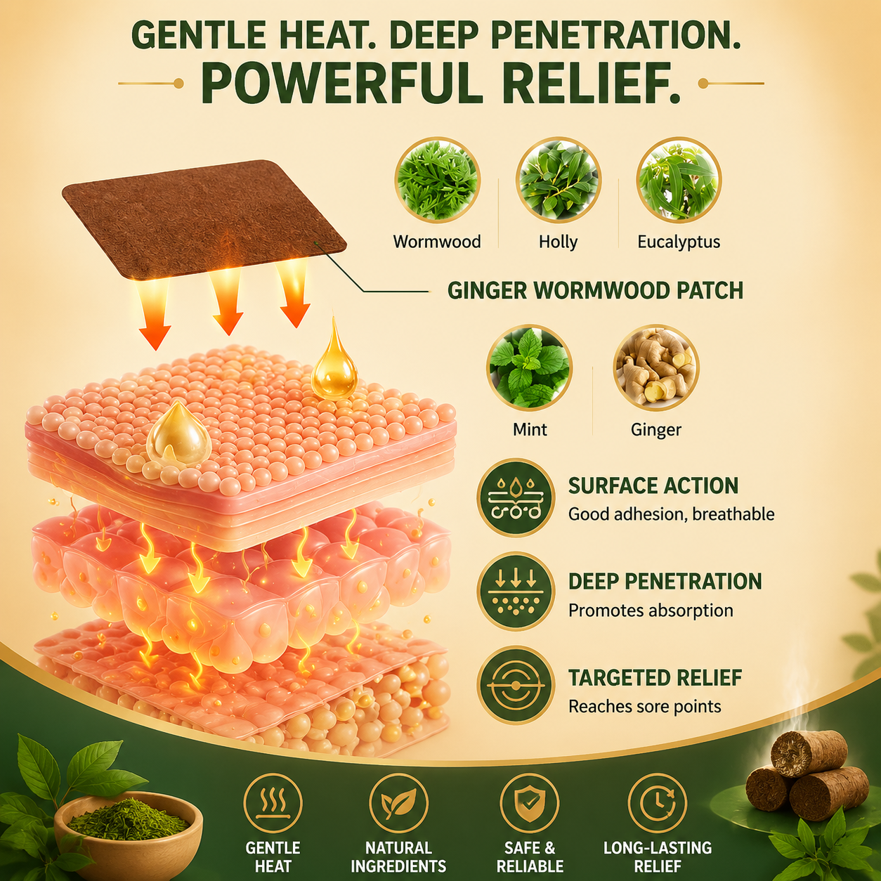 Wormwood Moxibustion Pain Relief Joint Patch