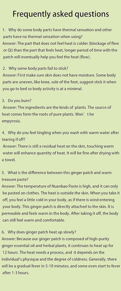 Self-Heating Ginger Patch