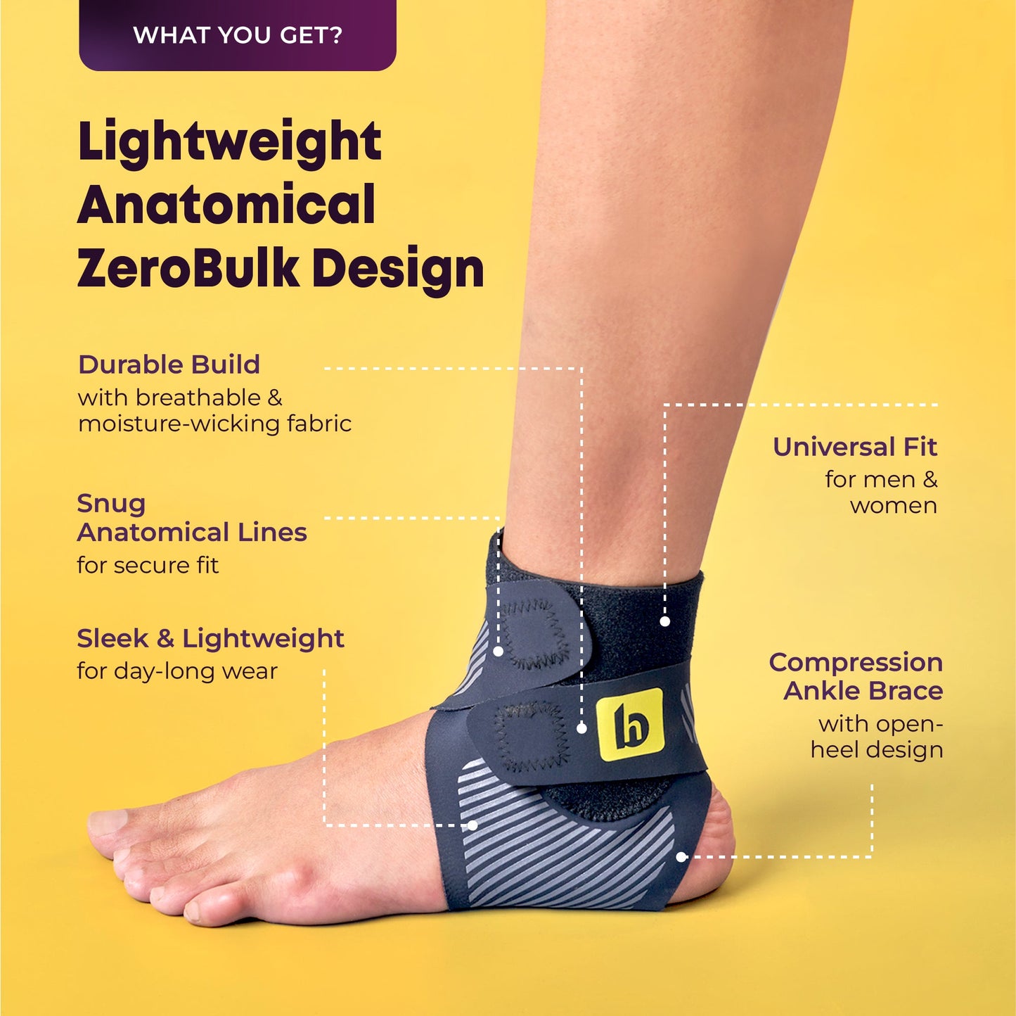 Breathable Ankle Support Brace - Universal Size