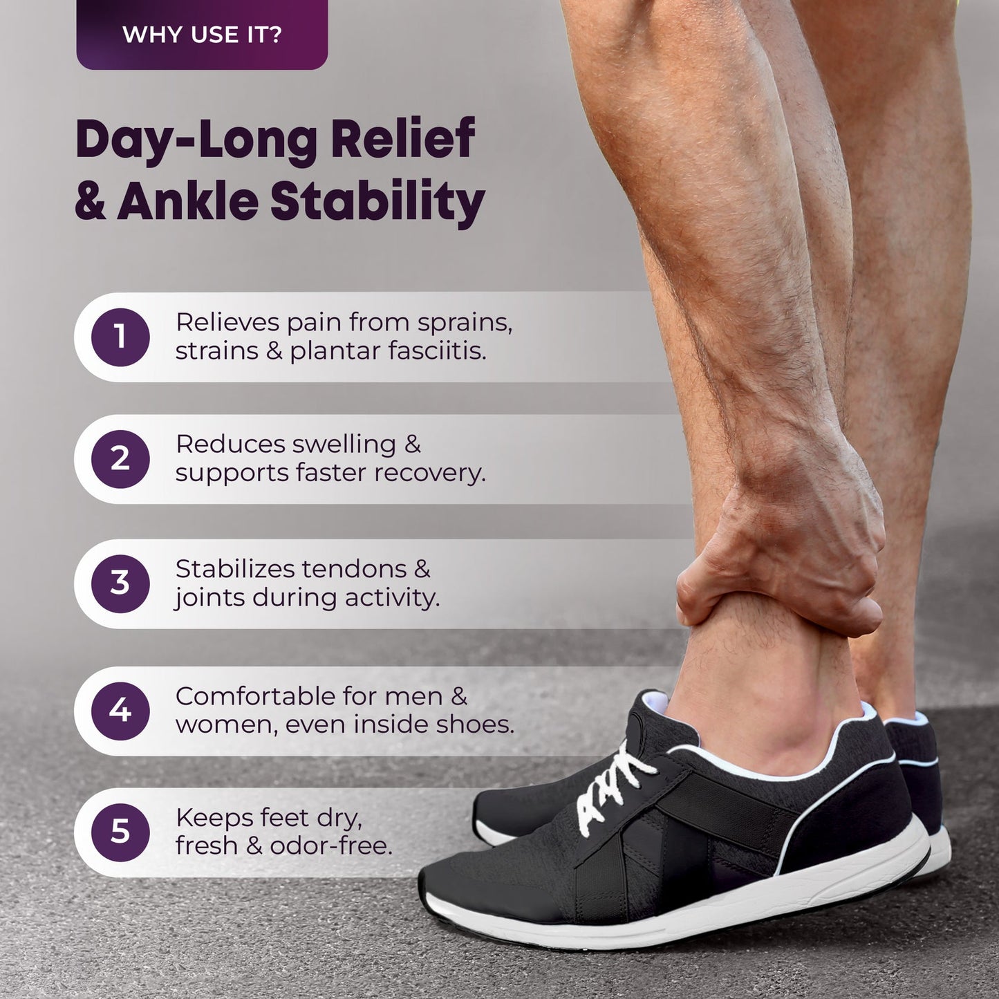 Breathable Ankle Support Brace - Universal Size