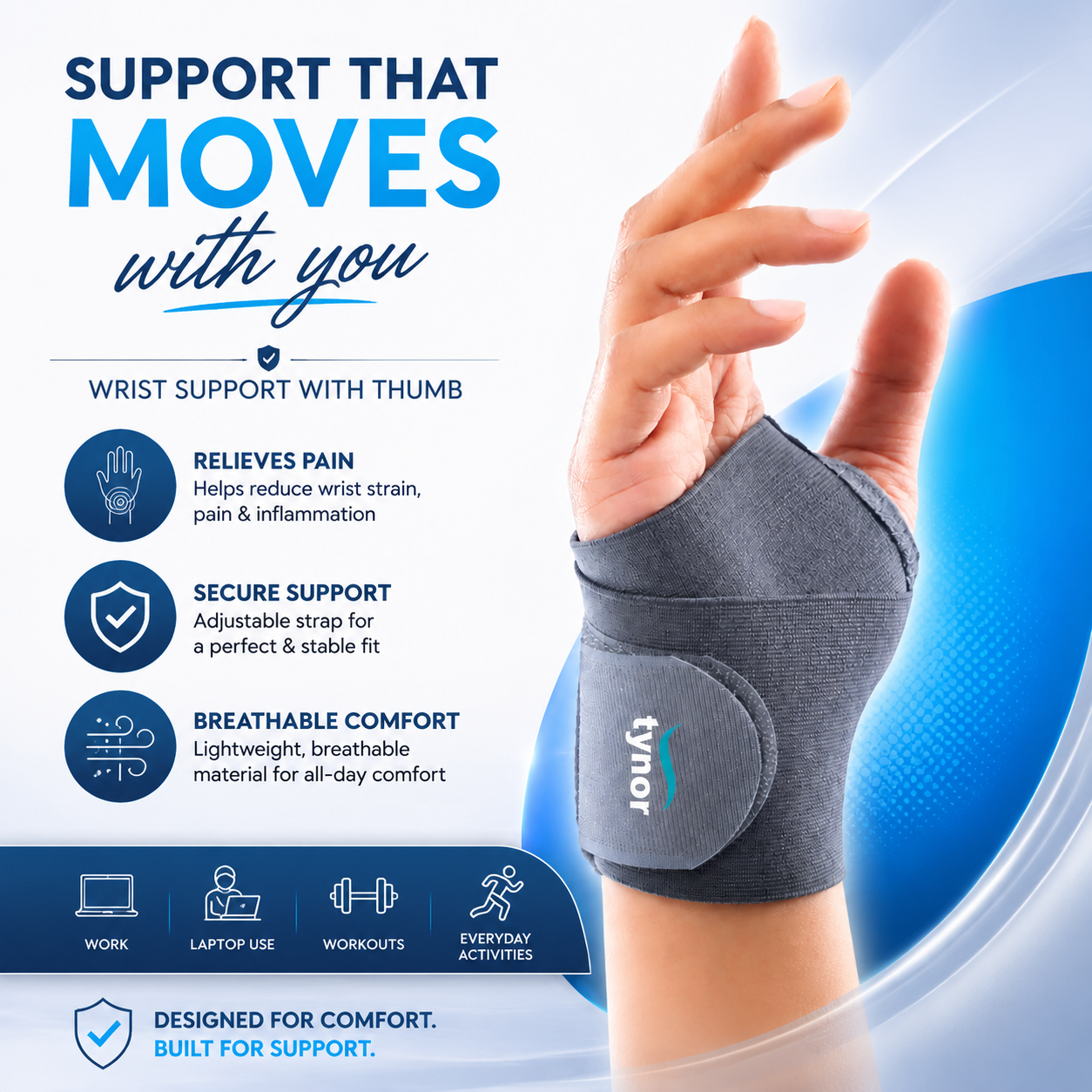 Premium Wrist Support with Thumb - Universal Size