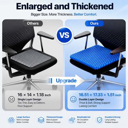 3-in-1 Breathable Gel Comfort Cushion - Long Sitting Support & Pressure Relief