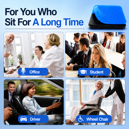 3-in-1 Breathable Gel Comfort Cushion - Long Sitting Support & Pressure Relief
