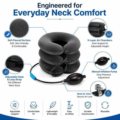 Cervical Spine Traction Neck Pillow – Adjustable Inflatable Neck Support Collar