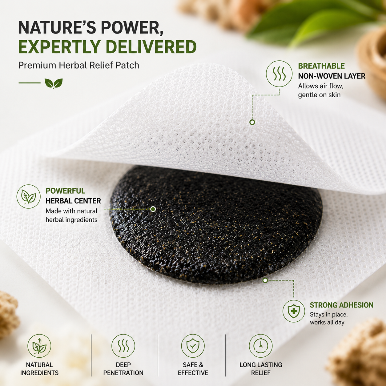 Herbal Black Balm Pain Relief Patch