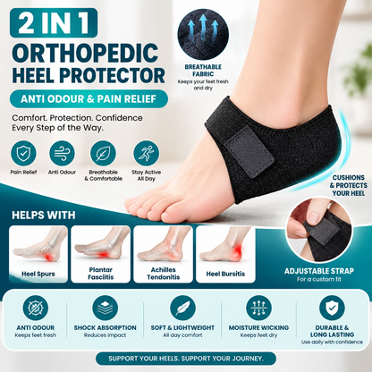 2-in-1 Orthopedic Heel Protector – Anti-Odour & Pain Relief