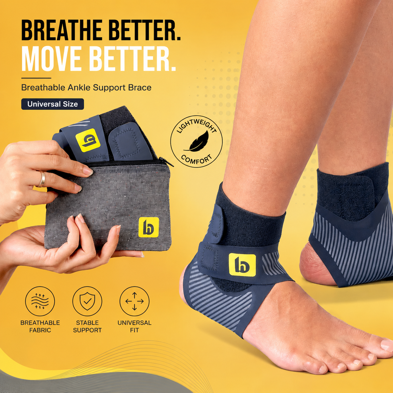 Breathable Ankle Support Brace - Universal Size