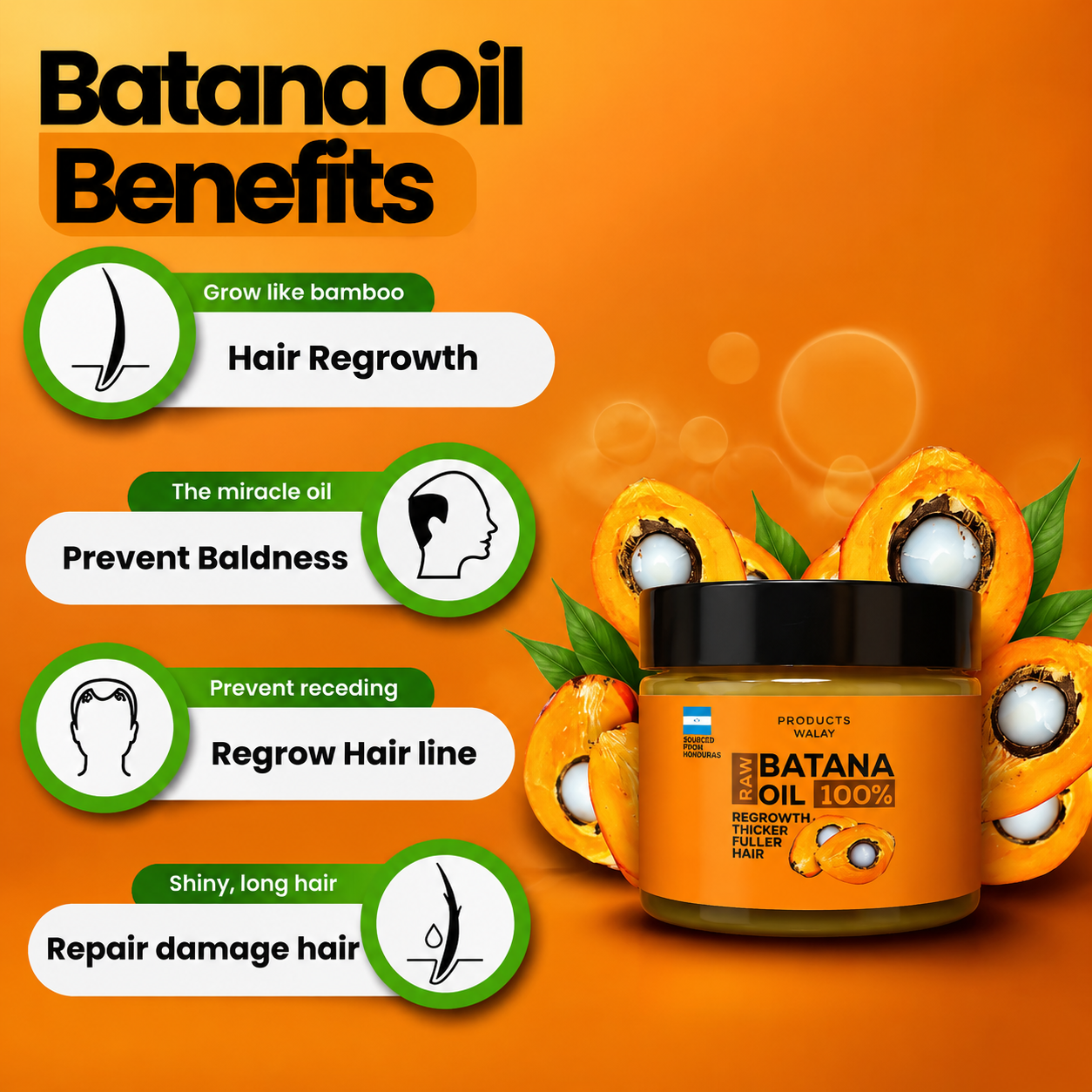 3-in-1 Batana Hair Oil For Hair Growth, Strength & Thickness