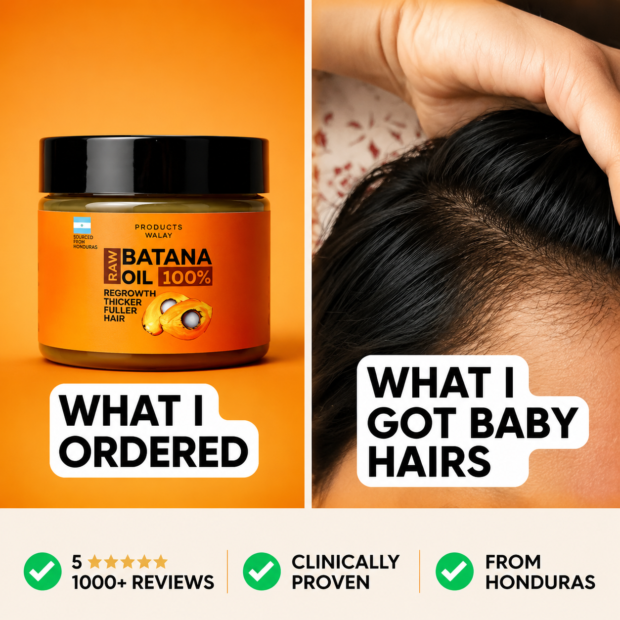 3-in-1 Batana Hair Oil For Hair Growth, Strength & Thickness