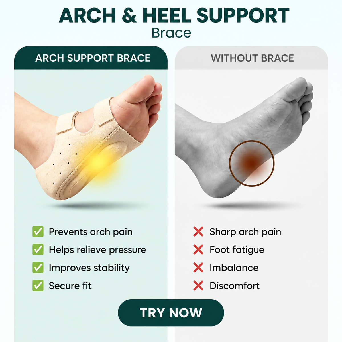 FootCare 2-in-1 Heel & Arch Support - Universal Size