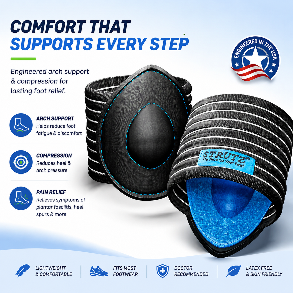 Arch Support Brace with Compression Cushion - Universal Size