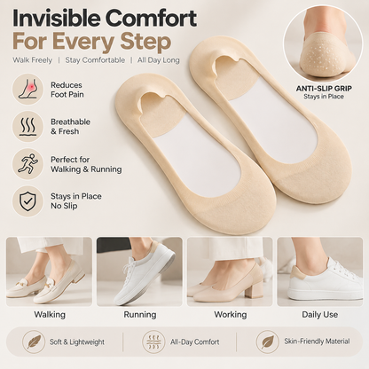 3-in-1 Orthopedic Invisible Socks – Anti-Odour, Breathable & Anti-Slip