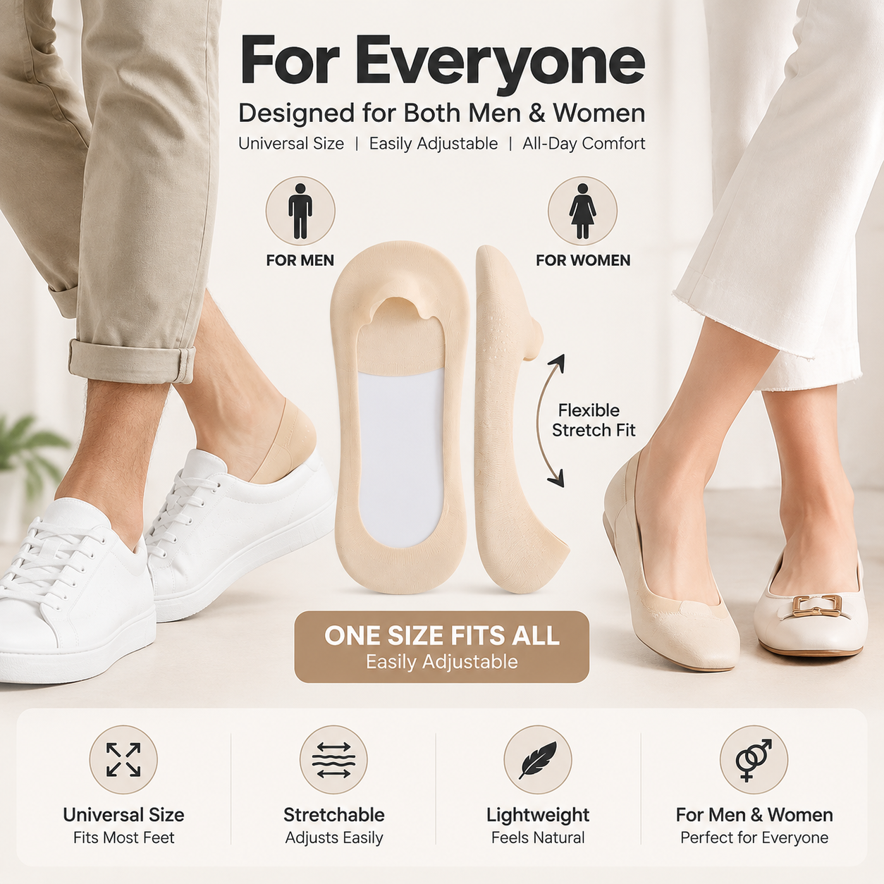 3-in-1 Orthopedic Invisible Socks – Anti-Odour, Breathable & Anti-Slip