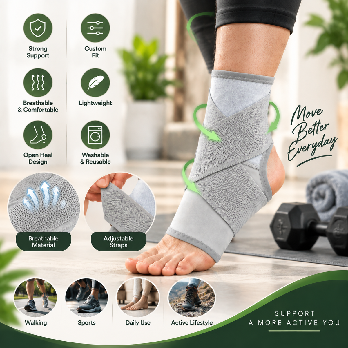 Adjustable Ankle Support Brace