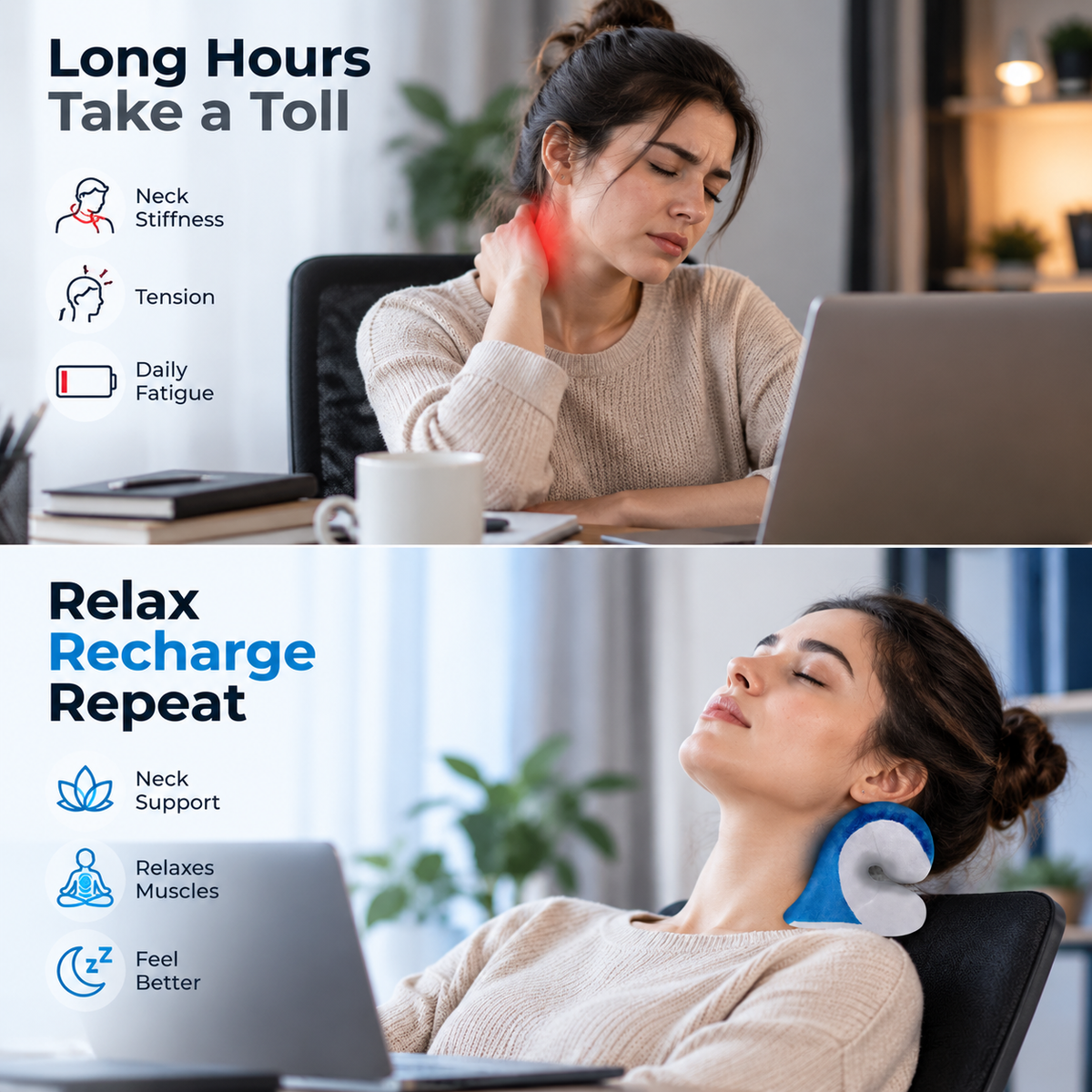 2-in-1 Neck Corrector & Pain Relief Support
