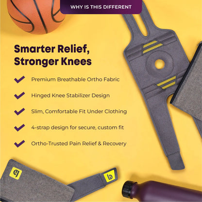 Adjustable 4-Strap Knee Brace with Stabilizers