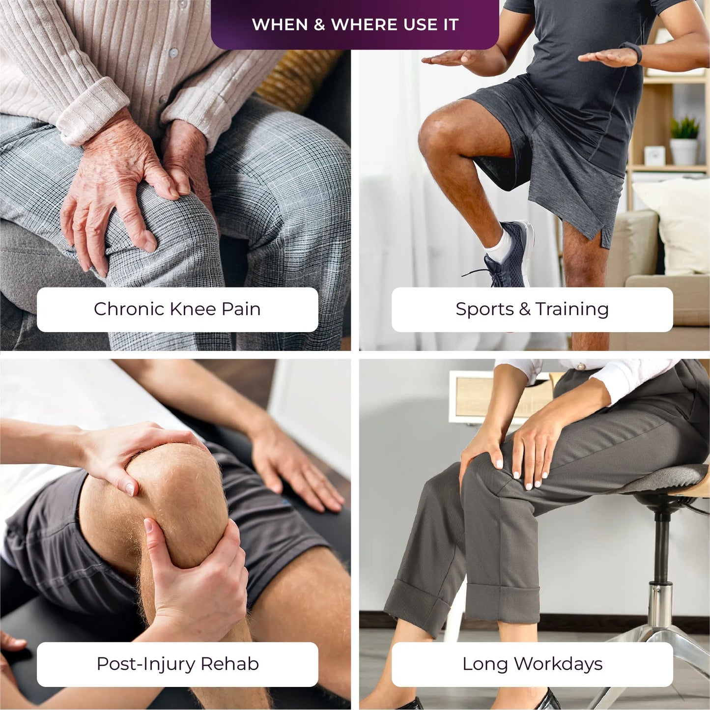 Adjustable 4-Strap Knee Brace with Stabilizers