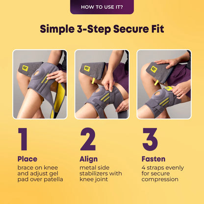 Adjustable 4-Strap Knee Brace with Stabilizers