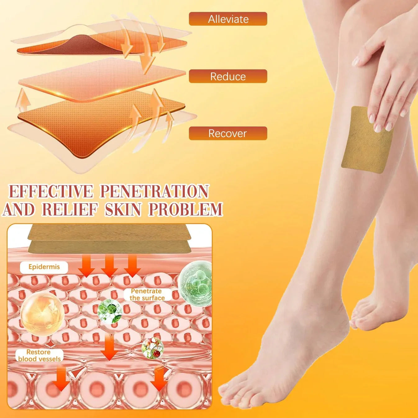 Kenko Varicose Vein Patches | Natural Herbal Therapy for Swelling, Fatigue & Vein Health